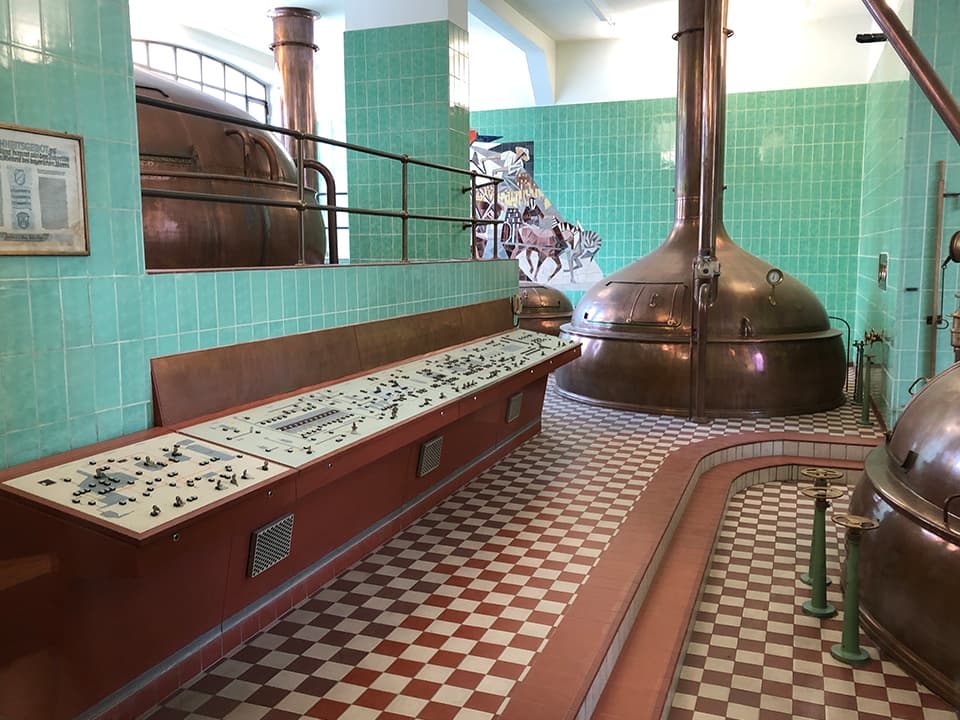 An old brewhouse on display at the Bavarian Brewery Museum in the Mőnchshof Brewery.