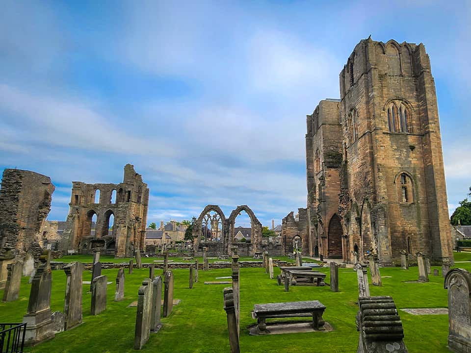 The ruins of historic Elgin Cathedral.